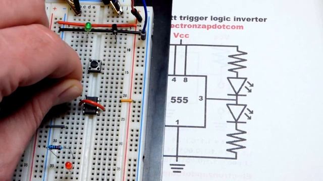 Quick 555 timer based schmitt trigger inverting logic switch circuit schematic diagram to breadboar смотреть онлайн