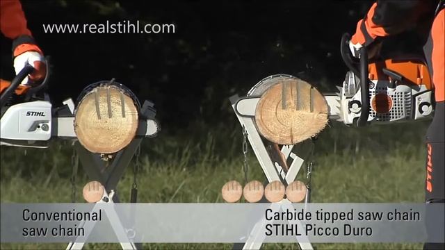 Realstihl Carpide Tipped Saw Chain STIHL Picco Duro In Comparison