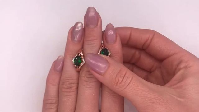 Обзор Серьги Xuping из медицинского золота, зеленые фианиты смотреть онлайн