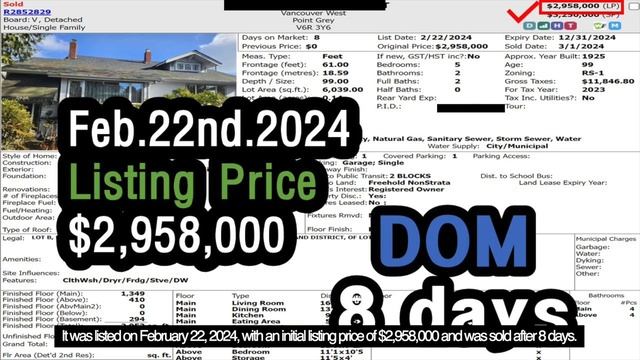 $0.6M actual loss in Point Grey, In 2024, Single Family Houses in 🇨🇦 Vancouver West - Part 3 смотреть онлайн