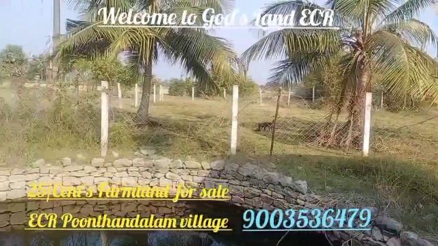 ID:41...25/Cent's Farmland for sale ECR Poonthandalam village... смотреть онлайн