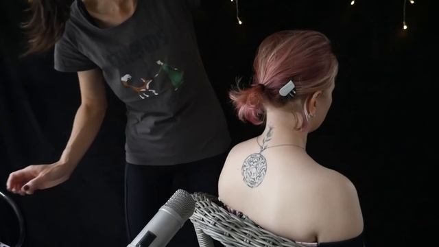 Peaceful delight - back massage and play, hair triggers with Inga ASMR смотреть онлайн