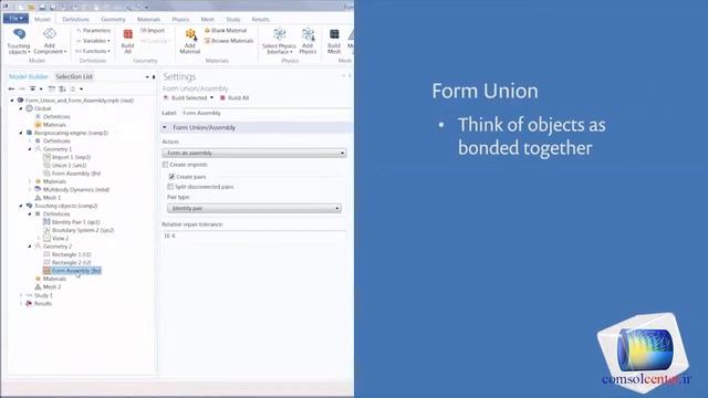 COMSOL gif - Form Union and Assembly Geometry Finalization Methods смотреть онлайн