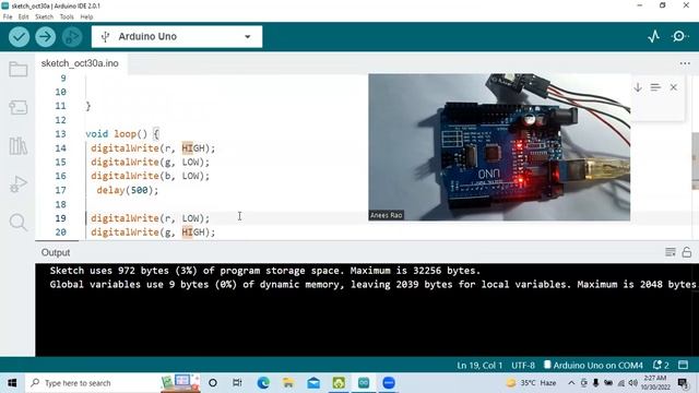 how to use red green blue led with Arduino uno смотреть онлайн