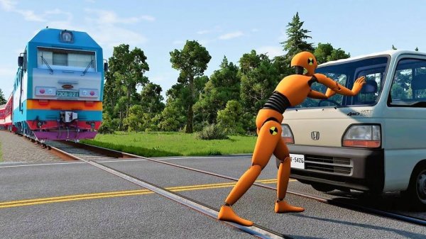 Неудачный день 😱 Железнодорожная авария |BeamNG.Drive|Бемиджи драйв