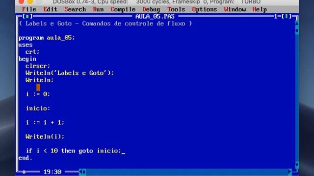 Curso de Turbo Pascal - Aula 5 - Labels e Goto (Acadêmico) смотреть онлайн