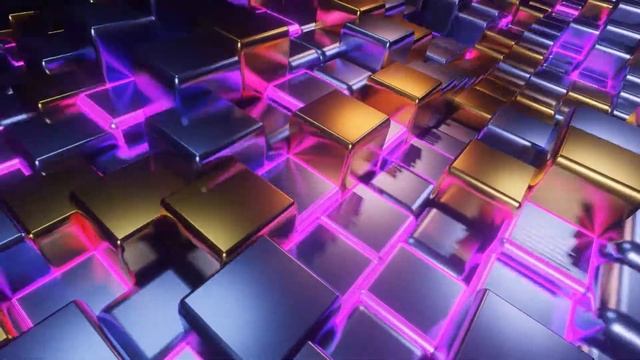 Психоделика - Заставка - Сетка ритмичных светящихся неоновых кубов смотреть онлайн