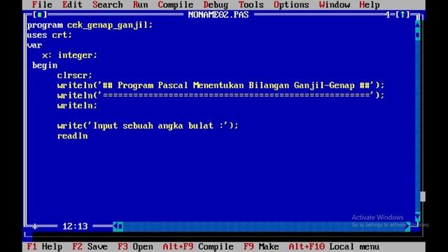 Program PASCAL TURBO MENENTUKAN BILANGAN GANJIL-GENAP смотреть онлайн