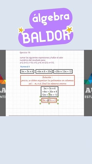 Solución álgebra de Baldor ejercicio 19 paso a paso #maths #algebradebaldor #study #excel #baldor смотреть онлайн