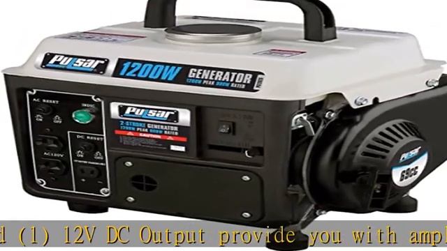 Pulsar 1,200W Carrying Handle, PG1202SA Gas-Powered Portable Generator, 1200W, Black/White смотреть онлайн