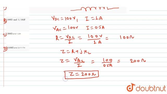 When 100 V DC is applied across a solenoid, a steady current of 1 A flows смотреть онлайн