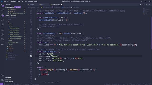 SP21 Web Apps: 9 - Interactive Components with State via useState Hook смотреть онлайн
