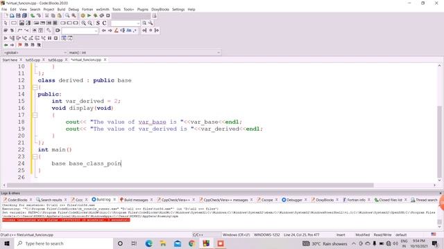 Virtual function (polymorphism) in C++ simple and best example #code смотреть онлайн