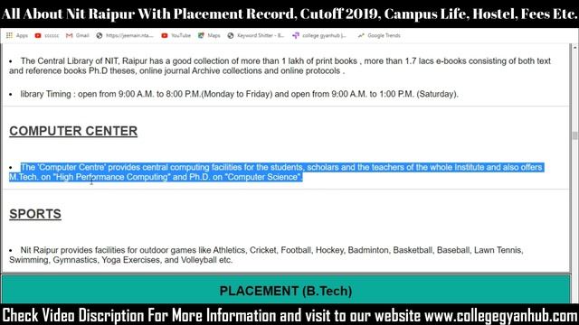 Nit Raipur cutoff 2019, Placement Record, Campus Life, Hostel, Ranking, fees || All About NIT RAIPU смотреть онлайн