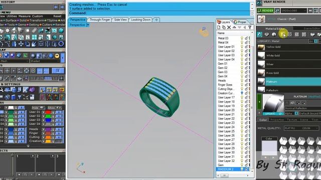 Render in Matrix 8 #001 #Rhino #cad #jewellery # Matrix смотреть онлайн