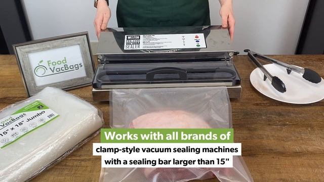 FoodVacBags 15" x 18" Clear Jumbo Vacuum Sealer Bags смотреть онлайн