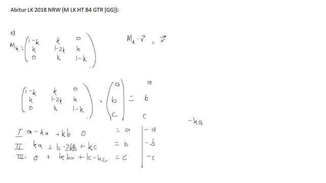 Mathe Abi 2018 LK NRW Nr. C)  (M LK HAT B4 GTR [GG])