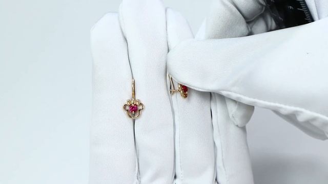 Золотые серьги Александра с фианитом с609ск-р смотреть онлайн