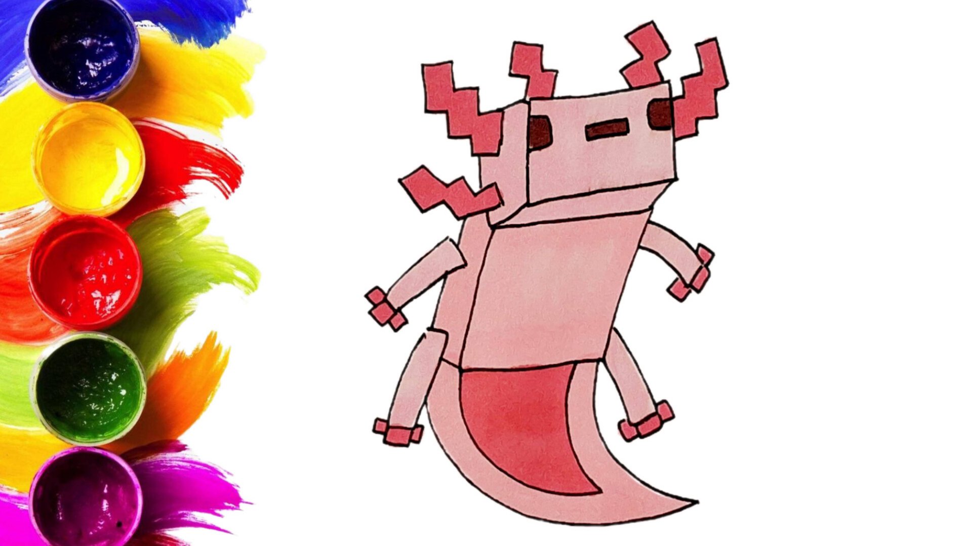 Как нарисовать Аксолотль Minecraft простые рисунки для срисовки смотреть онлайн
