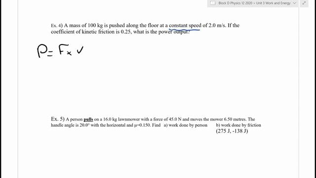 Physics 12 U3L4 Power and Efficiency смотреть онлайн