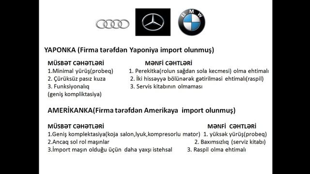 Perekidka Yaponka Amerikanka Dubay nə Deməkdi MERSEDES BMW AUDİ Kimi Markalarda HİSSƏ 1 смотреть онлайн