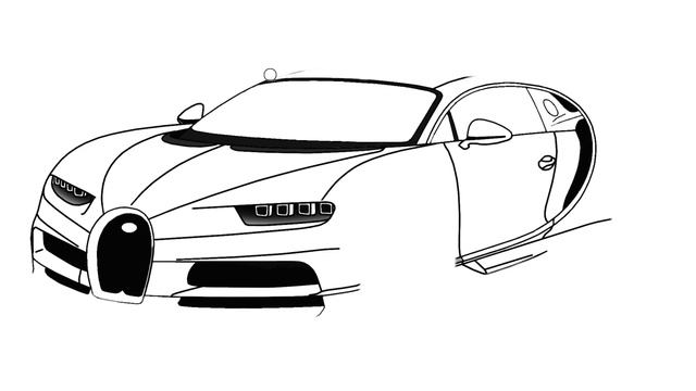 Car Drawing - Bugatti Chiron Drawing смотреть онлайн