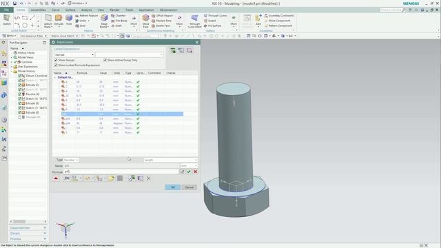 SIEMENS NX 10 - PART FAMILIES - SCREW смотреть онлайн