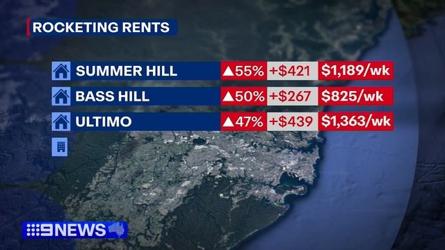 Sydney suburbs records up to 55 per cent increase in rental prices | 9 News Australia смотреть онлайн