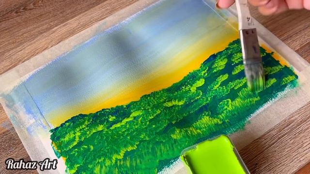 Gouache painting - Beautiful view painting tutorial for beginners смотреть онлайн