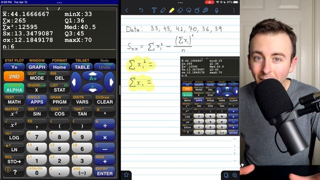 Find Sxx for Data with Calculator | Statistics Exercises смотреть онлайн