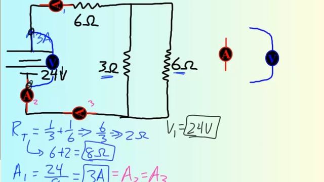Circuit with Volt Ammeter Example смотреть онлайн