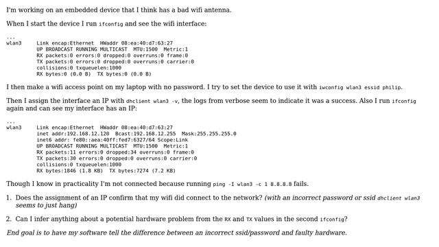 Unix & Linux: Detecting bad antenna vs bad ssid/password with dhclient/ifconfig смотреть онлайн