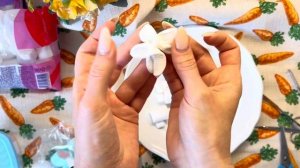 Пасхальный декор. Украшаем куличи. Украшение цветок. Украшение ушки. Декор из маршмеллоу.