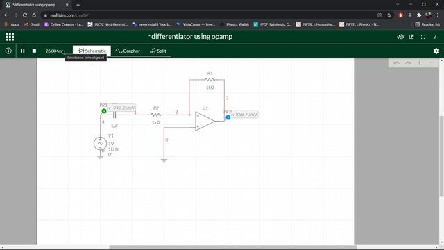 The Differentiator Amplifier using MULTISIM смотреть онлайн
