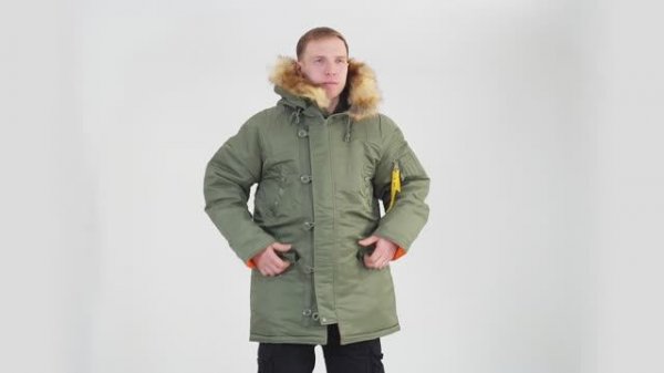 Куртка Military Style аляска N-3B sage green