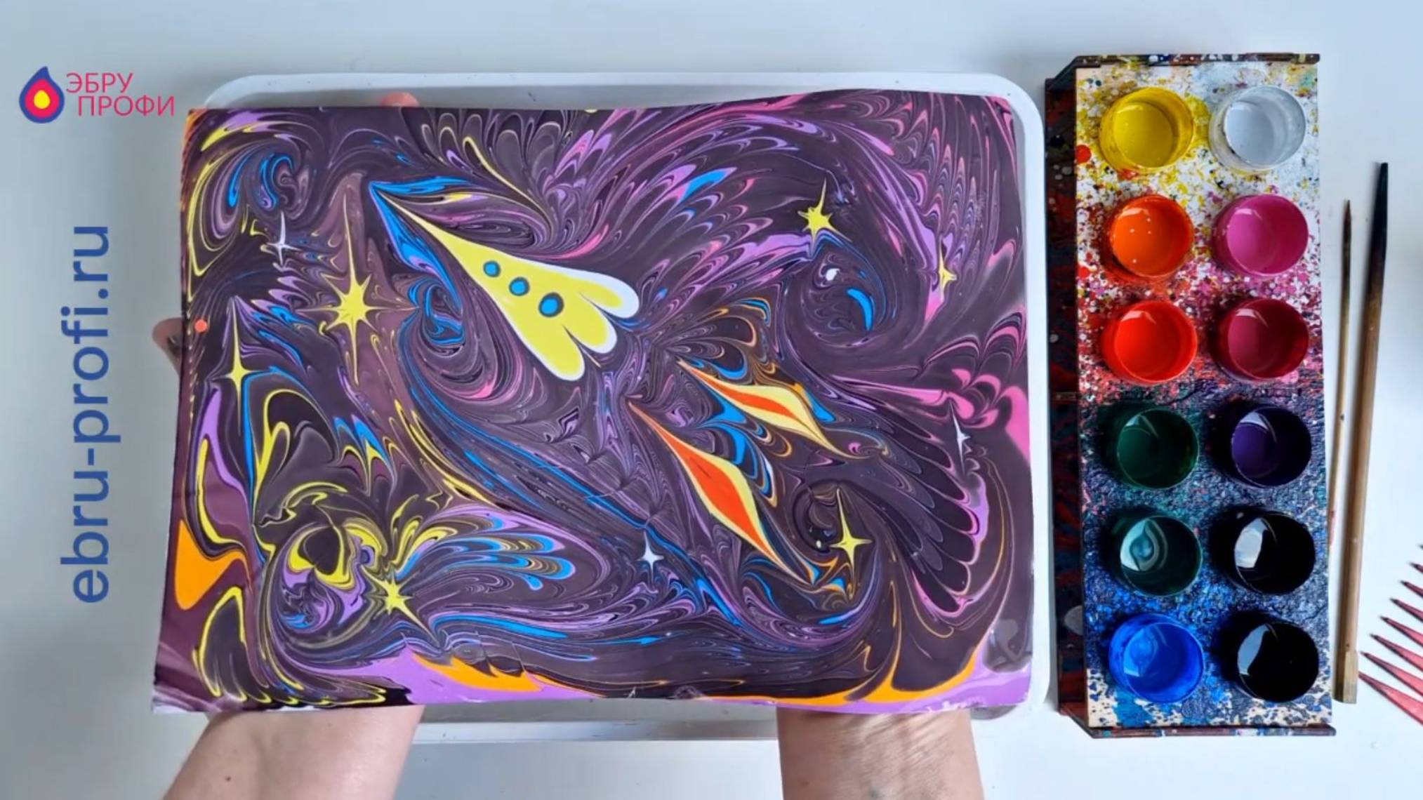 Видео-урок_ _Как нарисовать ракету на воде_ (технология эбру). смотреть онлайн