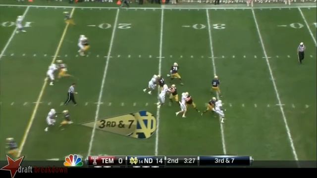 #66 Chris Watt, LG, Notre Dame vs Temple '13 смотреть онлайн