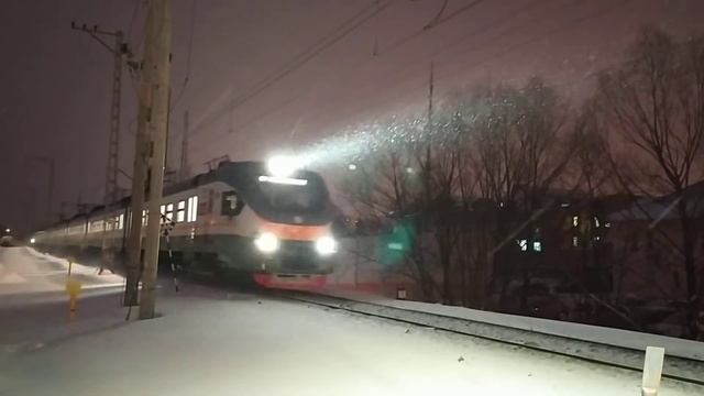 Электропоезд ЭП2Д-0094 ЦППК перегон Каналстрой - Дмитров 3.02.2022 смотреть онлайн