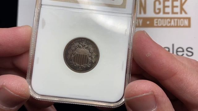 Toned 1867 Five Cent Pattern / Trial Coin, ~30 Minted - Judd 573 - Preview Before PCGS Crossover смотреть онлайн