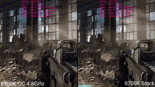 Battlefield 4 Skylake 6700K OC 4.8GHz Vs 6700K Stock GTX 980 TI SLI Frame Rate Comparison смотреть онлайн