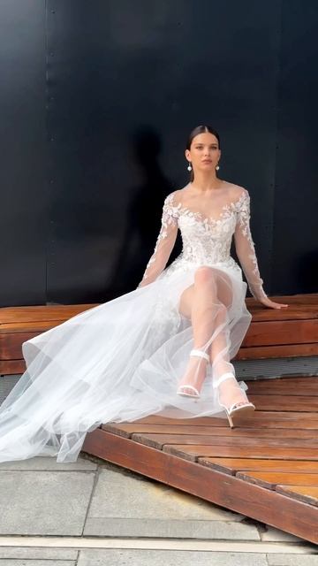 Свадебное платье Лактео (короткое) коллекция «Metropolitan chic» 2025, Gabbiano