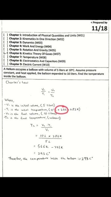 Q11 | Chapter 6: Kinetics Theory of Gases | Charles's Law #physics #science смотреть онлайн