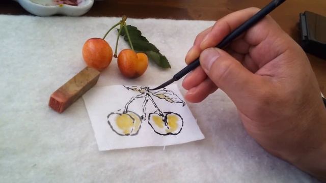 Painting Rainier Cherries in Etegami Style ACEO with Henry Li смотреть онлайн