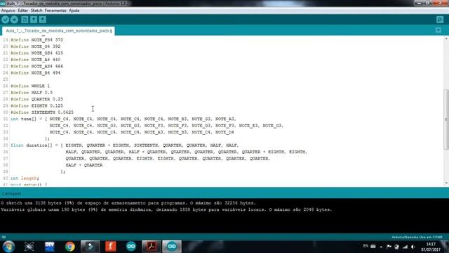 Curso de Arduino Básico - Aula 7 - Tocador de melodia com sonorizador piezo смотреть онлайн