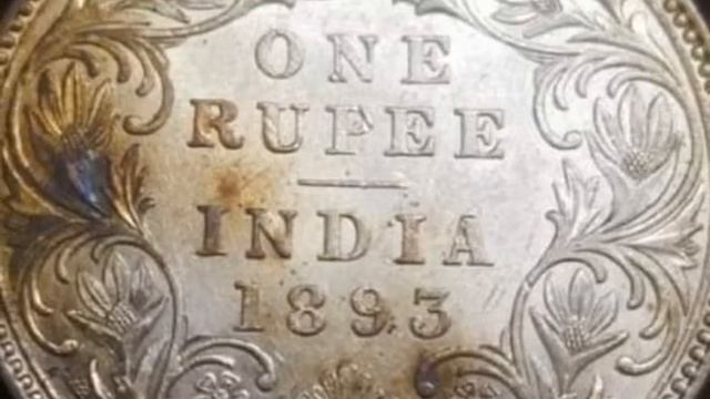 1893 Rare coin one rupee India pennies worth money rare . смотреть онлайн