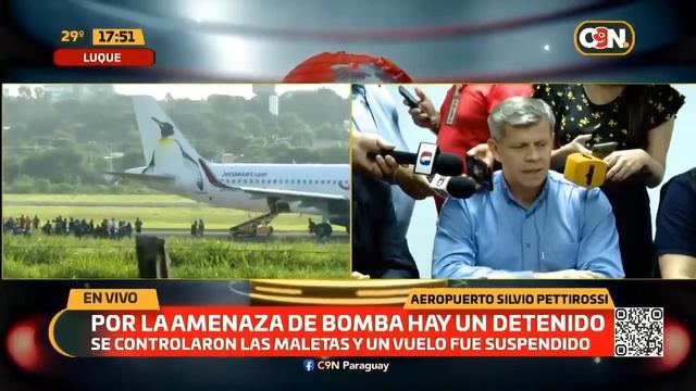 Amenaza de bomba en aeropuerto Silvio Pettirossi: Un detenido смотреть онлайн