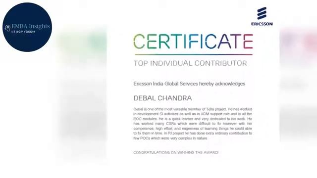 Executive MBA Power Profile | Debal Chandra смотреть онлайн