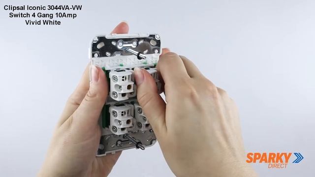 Clipsal Iconic 3044VA-VW | Switch 4 Gang 10Amp | Vivid White смотреть онлайн