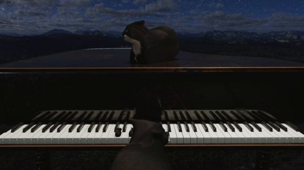 Maxwell the cat plays the Piano 1hour