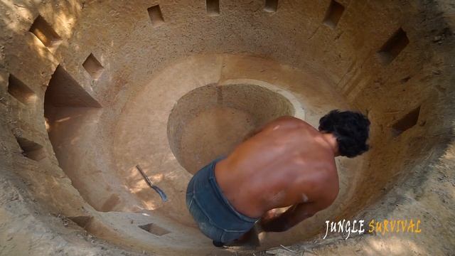 Build the most Secret Underground Slide House with Mini Pool by Ancient Skills смотреть онлайн